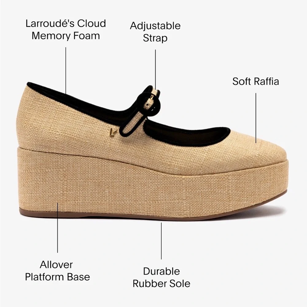 LARROUDÉ Blair Flatform - Beige Raffia